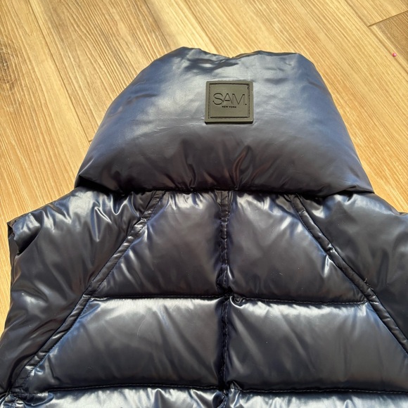 SAM Freedom goose Down Puffer Vest women’s S zip pockets navy blue - Picture 11 of 11